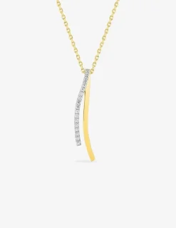 Collier ruban bicolore plaqué or, rhodium et oxydes de zirconium SO OR