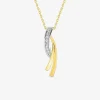 Collier rubans bicolores plaqué or, rhodium et oxydes de zirconium SO OR