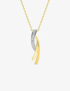 Collier rubans bicolores plaqué or, rhodium et oxydes de zirconium SO OR