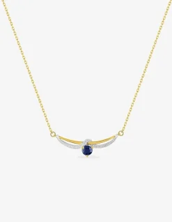 Collier rubans or jaune 375‰ et saphir SO OR