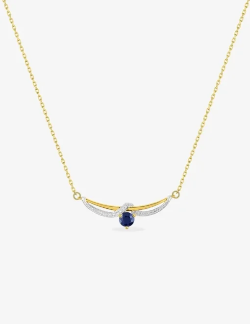 Collier rubans or jaune 375‰ et saphir SO OR
