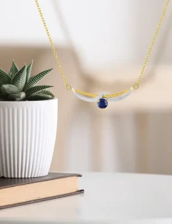 Collier rubans or jaune 375‰ et saphir SO OR
