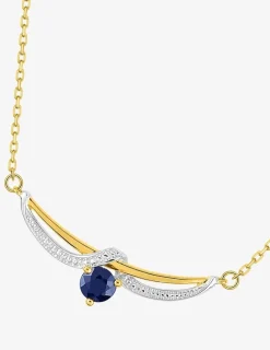 Collier rubans or jaune 375‰ et saphir SO OR
