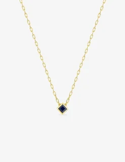 Collier saphir carré or jaune 375‰ SO OR