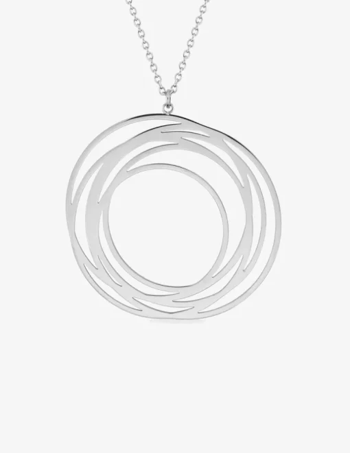 Collier sautoir acier avec multitude de cercles superposés SO OR