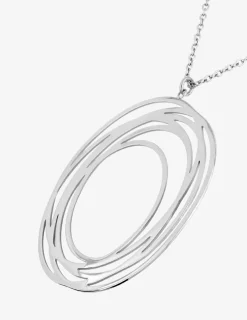 Collier sautoir acier avec multitude de cercles superposés SO OR