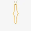 Collier sautoir en plaqué or motif percé SO OR