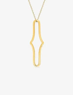 Collier sautoir en plaqué or motif percé SO OR
