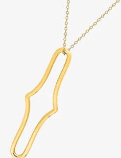 Collier sautoir en plaqué or motif percé SO OR