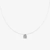 Collier solitaire or blanc 375‰ et diamant 0,029 ct SO OR