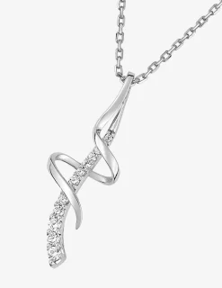 Collier tourbillon argent 925‰ rhodié et oxydes de zirconium SO OR