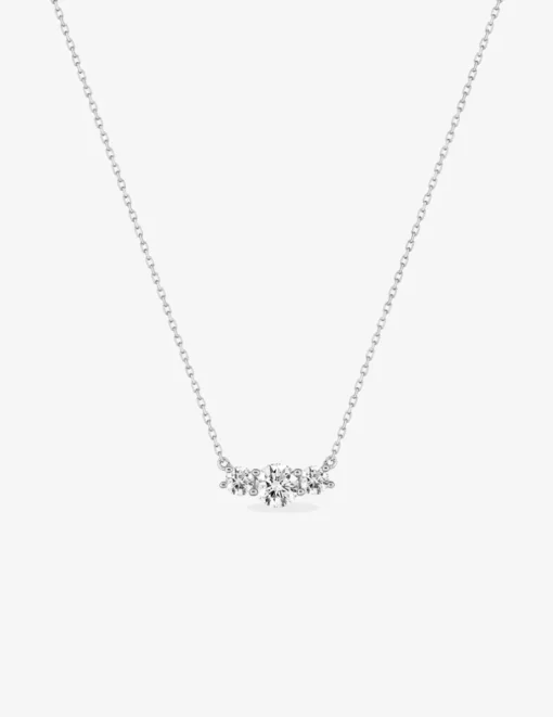 Collier Trilogie or blanc 375 ‰ et oxydes de zirconium SO OR