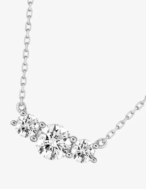Collier Trilogie or blanc 375 ‰ et oxydes de zirconium SO OR