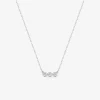 Collier trilogie oxydes de zirconium sertis clos or blanc 375‰ SO OR
