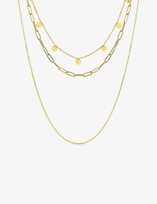 Collier trois rangs en acier doré SO OR