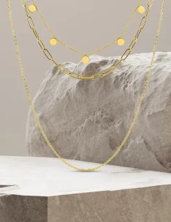 Collier trois rangs en acier doré SO OR