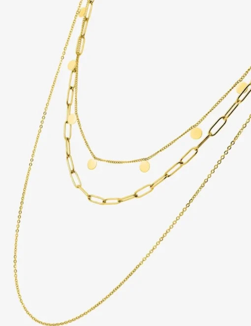Collier trois rangs en acier doré SO OR