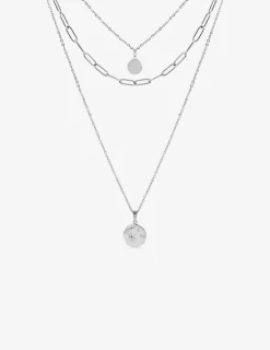 Collier trois rangs et pendentif en acier SO OR