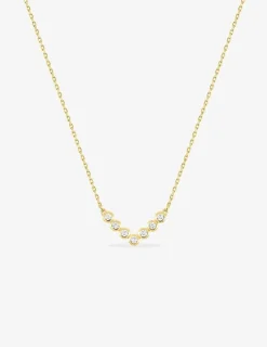 Collier V or jaune 375‰ oxydes de zirconium sertis clos SO OR