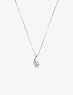 Collier virgule or blanc 375 ‰ et oxyde de zirconium SO OR