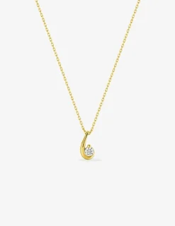 Collier virgule or jaune 375 ‰ et oxyde de zirconium SO OR