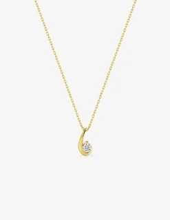 Collier virgule or jaune 750‰ et oxyde de zirconium SO OR