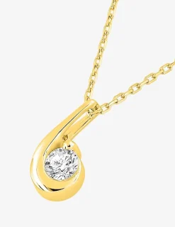 Collier virgule or jaune 750‰ et oxyde de zirconium SO OR