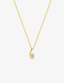 Collier virgule plaqué or et oxyde de zirconium SO OR