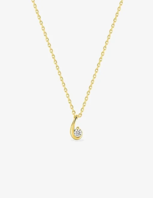 Collier virgule plaqué or et oxyde de zirconium SO OR