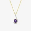 Collier virgule plaqué or, rhodium et oxyde de zirconium blanc et violet SO OR