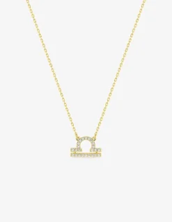 Collier zodiaque Balance or jaune 375 ‰ et oxydes de zirconium SO OR