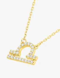 Collier zodiaque Balance or jaune 375 ‰ et oxydes de zirconium SO OR