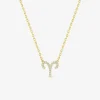 Collier zodiaque Bélier en plaqué or et oxydes de zirconium SO OR