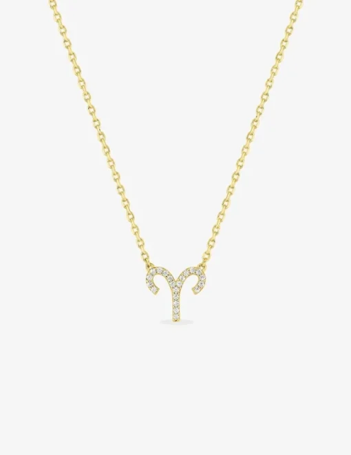 Collier zodiaque Bélier en plaqué or et oxydes de zirconium SO OR