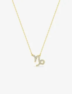 Collier zodiaque Capricorne or jaune 750 ‰ et oxydes de zirconium SO OR