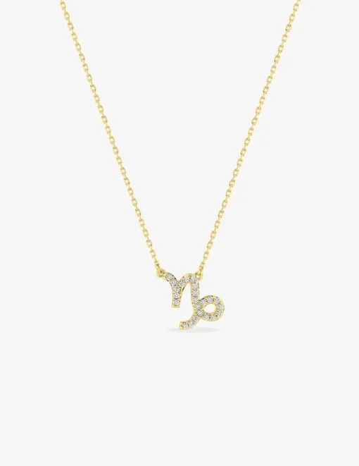 Collier zodiaque Capricorne or jaune 750 ‰ et oxydes de zirconium SO OR