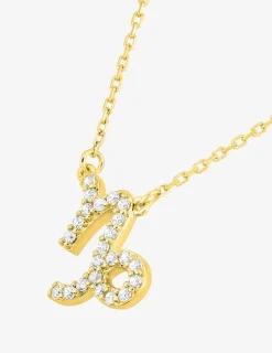 Collier zodiaque Capricorne or jaune 750 ‰ et oxydes de zirconium SO OR