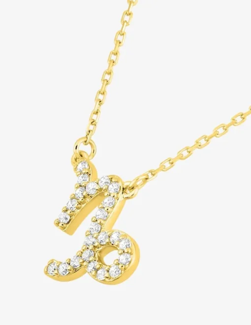 Collier zodiaque Capricorne or jaune 750 ‰ et oxydes de zirconium SO OR