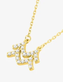 Collier zodiaque Verseau or jaune 750 ‰ et oxydes de zirconium SO OR