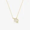 Collier zodiaque vierge en or jaune 375 ‰, oxydes de zirconium SO OR