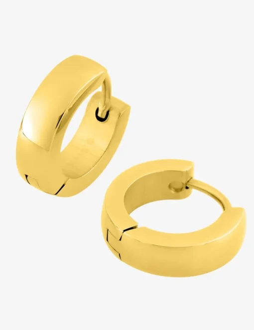 Créoles 13 mm anneau 4 mm acier doré SO OR
