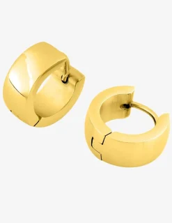 Créoles 13 mm anneau 6 mm acier doré SO OR