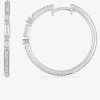 Créoles 25 mm argent 925‰ rhodié et oxydes de zirconium SO OR