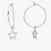 Créoles 15 mm breloque étoile argent 925‰ rhodié SO OR