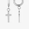 Créoles 10 mm croix acier SO OR