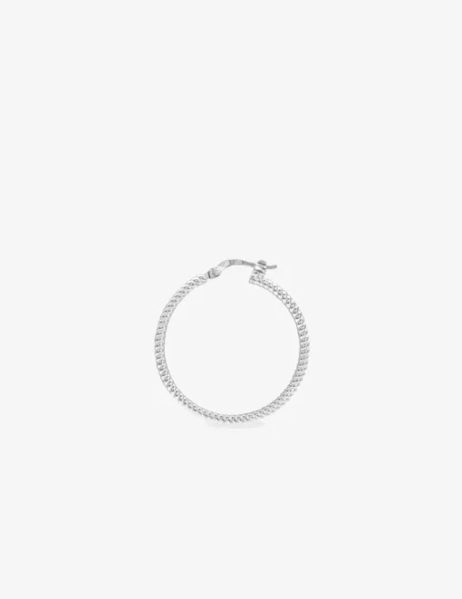 Créoles 25 mm fil torsadé argent 925‰ rhodié SO OR