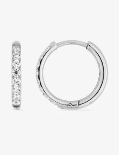 Créoles 16 mm oxydes de zirconium synthétiques et acier SO OR