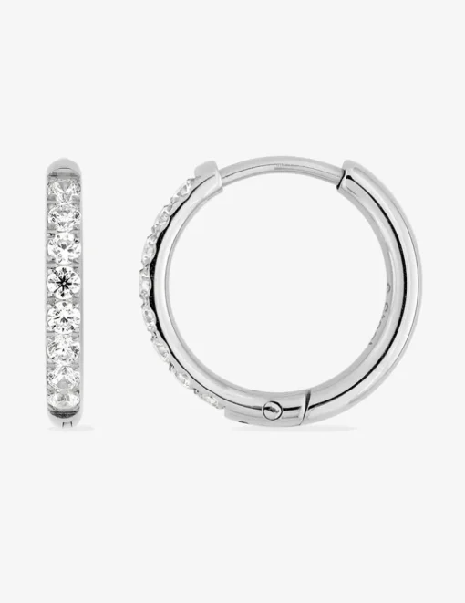 Créoles 16 mm oxydes de zirconium synthétiques et acier SO OR