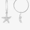 Créoles 15 mm étoile de mer argent 925‰ rhodié SO OR
