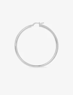 Créoles 45 mm tube 3 mm argent 925‰ rhodié SO OR